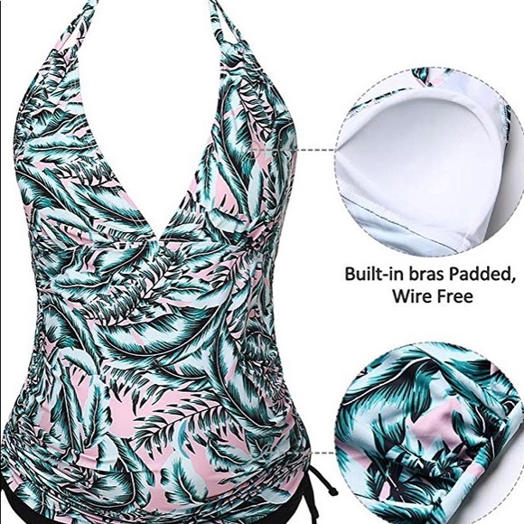 Halter Tankini Maternity Swimsuit - Picture 4 of 6